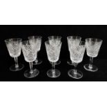 WATERFORD CRYSTAL 'ALANA' RED WINE GLASSES (8)Condition Report:One has a cracked base.One has a very