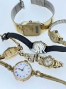 ASSORTED WRISTWATCHES comprising gents Seiko quartz, ladies 18ct gold MuDu wristwatch, 9ct gold