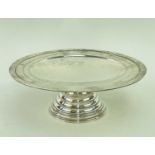 GEORGE V SILVER TAZZA, Roberts & Dore Ltd., Birmingham 1935, stepped border and tapering stepped