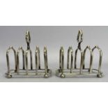 SHEFFIELD SILVER TOAST RACKS, A PAIR - 1923, Makers Cooper Brothers & Sons Ltd, both four section
