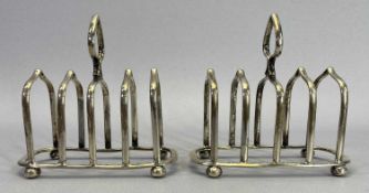SHEFFIELD SILVER TOAST RACKS, A PAIR - 1923, Makers Cooper Brothers & Sons Ltd, both four section