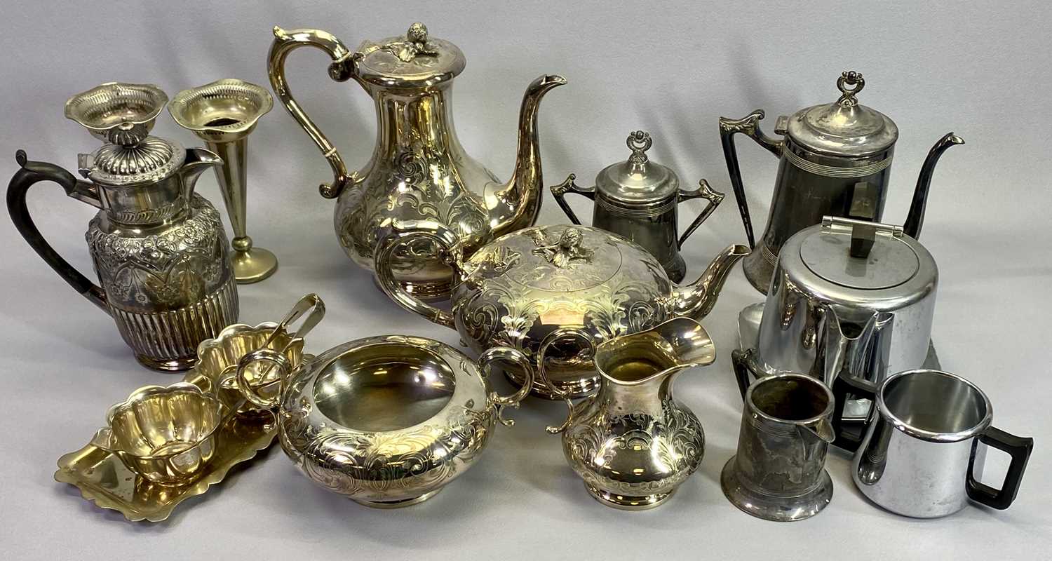 4 PIECE TEA SERVICE and other electroplate and metal items