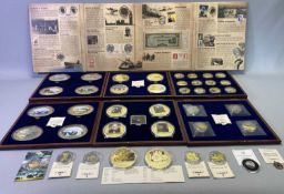 WINDSOR MINT COINS COLLECTION MILITARY/WAR - 65 coins in all to include two cased sets of four
