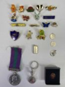 MALAYA GSM, SILVER PENDANTS, COLLECTABLE BADGES, ETC, the General Service Medal with Malaya clasp