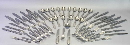 GEORGE JENSEN DENMARK 'MITRA' STAINLESS STEEL MODERN CUTLERY, approximately 60 pieces, and an