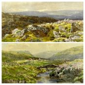 W S MORRISH watercolours, a pair - depicting Dartmoor, signed and dated 1882?, 33 x 49cms
