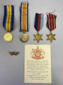 WORLD WAR I & II GROUP OF FOUR MEDALS - to include the 1914 - 1918 British War Medal and the