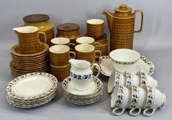HORNSEA MID-CENTURY TYPE TABLE & TEAWARE, approximately 25 pieces and Tuscan Autumn pattern teaware,
