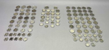 VICTORIAN SILVER & LATER COINAGE, 112 PIECES - the Victorian coins to include half-crowns x 7,