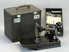 SINGER SEWING MACHINE - a circa 1940s portable, serial number EE 857950 (alloted to 221k machines)