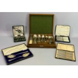 CASED & LOOSE QUANTITY OF SILVER & EPNS CUTLERY - to include a cased set of six Sheffield silver