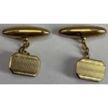 9CT GOLD GENT'S CUFFLINKS, A PAIR - all main parts stamped 9ct, 7.4grms