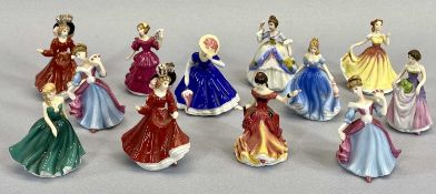 ROYAL DOULTON MINIATURE LADIES (12) - approximately 6cms tall