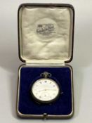 BIRMINGHAM SILVER CASED POCKET WATCH - 1925, Maker Aaron Lufkin Dennison, open faced manual wind,