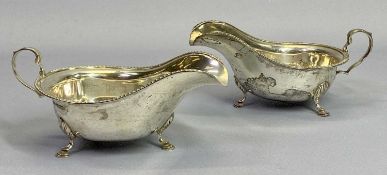 PAIR OF SILVER SAUCE BOATS - Sheffield 1933 and 34, Maker Charles William Fletcher, rope bordered