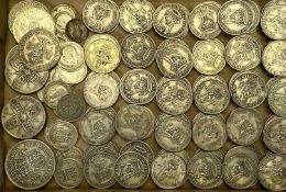 BRITISH PRE-1947 SILVER CONTENT COINAGE - 192 pieces to include 5 x half crowns, 8 x florins, 4 x