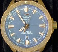 VOSTOK EUROPE ALMAZ SPACE STATION 13/3000 WRISTWATCH - with leather strap, in original packing box