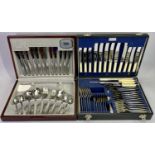 WALKER & HALL CASED CUTLERY PART SET and a Viners wooden box part cutlery set