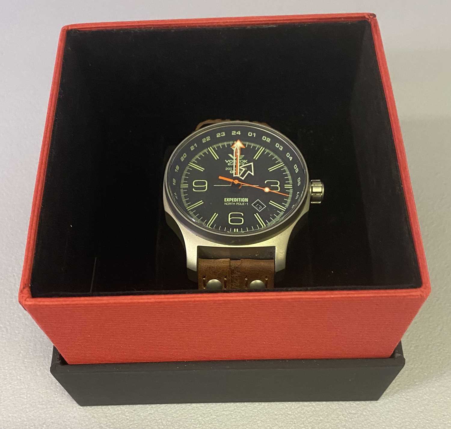 VOSTOK EUROPE EXPEDITION NORTH POLE 168/3000 WRISTWATCH - with leather strap, in original packing - Image 2 of 4