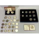 AUSTRIA SILVER COINS X 23, cased Royal Mint Jordan silver coin pair and other mixed coinage