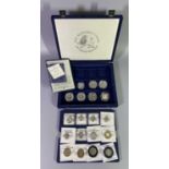 UNITED KINGDOM SILVER PROOF COINS COLLECTION - 18 pieces with certificates in a fitted collection