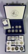 UNITED KINGDOM SILVER PROOF COINS COLLECTION - 18 pieces with certificates in a fitted collection