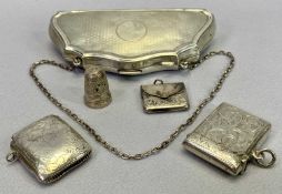 BIRMINGHAM SILVER BIJOUTERIE ITEMS (5) - to include a lady's evening purse,1917, chase decorated
