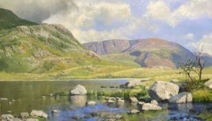 PHILIP STANTON oil on canvas - titled verso 'Llyn Idwal', Snowdonia, signed, 44 x 74cms