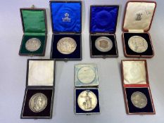 VICTORIAN & LATER AGRICULTURAL, INDUSTRIAL EXHIBITION & COMMEMORATIVE WHITE METAL MEDALLIONS - all