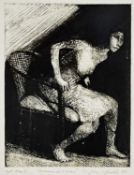 ‡ BILL JACKLIN R.A (b.1943) artist's proof etching stage V - entitled 'Woman in Chair', signed