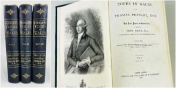 (BOOKS) PENNANT'S TOURS IN WALES VOLUMES I-3 New Edition edited by Prof John Rhys (H Humphreys 1883)