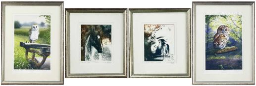 PARCEL OF FOUR PRINTS comprising two NIGEL ARTINGSTAFF limited edition (64/195) entitled 'Corner