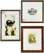 THREE FRAMED GICLEE PRINTS comprising SHIRLEY HUGHES 'Collecting Seeds' (73/195), signed, 25 x