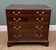 GEORGE III MAHOGANY GENTLEMAN'S CHEST, moulded top above four graduated long drawers, bracket