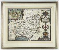 SPEED (JOHN) Caermarden Both Shyre and Towne described, 17th Century double page engraved map with