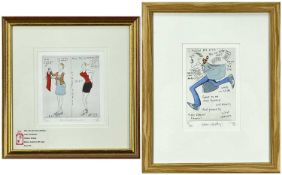 TIM BULMER two limited edition etchings - 'All in the Name of Fashion' (17/200), signed in pencil,