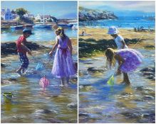 STEVEN JONES two limited edition prints - 'Rock Pools' (2/195) and 'Playing in Pools' (5/195), 50