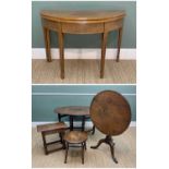ASSORTED OCCASIONAL FURNITURE including oak tripod table, joined oak stool, another circular