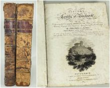 (BOOKS) A HISTORY OF THE COUNTY OF BRECKNOCK VOLUMES I & II by Theophilus Jones (1805), full calf