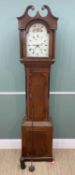EARLY 19TH CENTURY OAK & MARQUETRY 30 HOUR LONGCASE CLOCK, 11inch painted dial with calendar