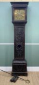 19TH CENTURY WELSH 8-DAY OAK LONGCASE CLOCK, Kirkham, Holywell, 11 1/4in brass dial with matt