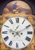 19TH CENTURY WELSH OAK & WALNUT 8-DAY LONGCASE CLOCK, John Thomas, Newcastle Emlyn, 13in painted