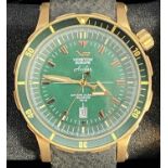 VOSTOK ANCHAR 0036/3000 WRISTWATCH - green mother of pearl leather strap, original hard plastic