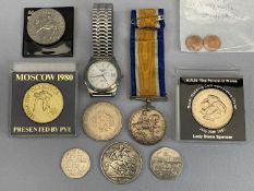 COIN COLLECTABLES, WW1 MEDAL, TISSOT TITANIUM WATCH GROUP - lot includes 1914 - 1918 British War
