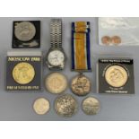 COIN COLLECTABLES, WW1 MEDAL, TISSOT TITANIUM WATCH GROUP - lot includes 1914 - 1918 British War