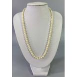 SINGLE STRAND NECKLACE OF CULTURED PEARLS - with 9ct gold clasp, quantity of costume jewellery and