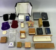 CLOGAU GOLD & OTHER EMPTY JEWELLERY BOXES & POUCHES - 9 of them being for various items of Clogau