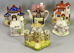 STAFFORDSHIRE POTTERY & OTHER PASTILLE BURNER COTTAGES - one in the form of a castle and a modern