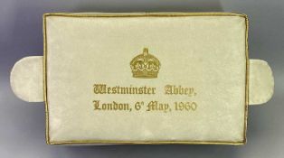 COMMEMORATIVE CUSHION - to commemorate the Royal Wedding of Princess Margaret at Westminster Abbey