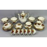 ROYAL ALBERT OLD COUNTRY ROSES COFFEE & TABLE WARE - 32 pieces to include a coffee pot and cover